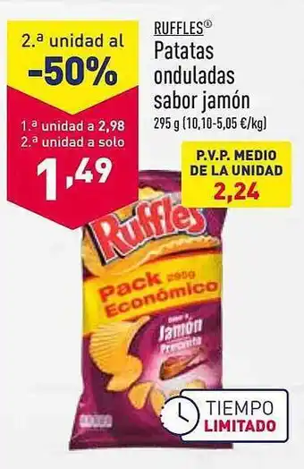 ALDI Patatas onduladas sabor jamón oferta