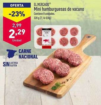 ALDI Mini hamburguesas de vacuno oferta