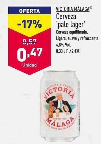ALDI Victoria málaga cerveza pale lager oferta