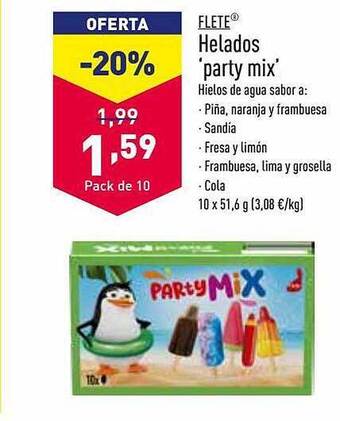 ALDI Flete helados party mix oferta