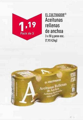 ALDI Aceitunas rellenas de anchoa oferta