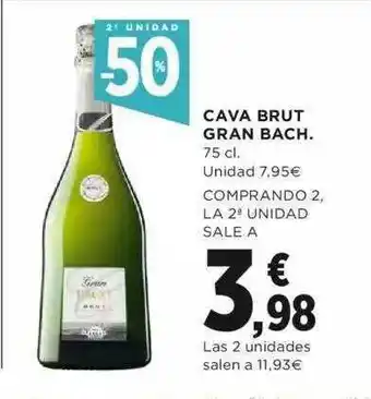 Hipercor Cava Brut Gran Bach 75cl oferta