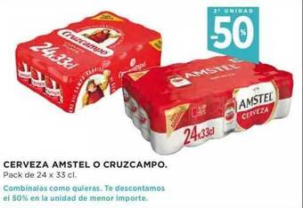 Hipercor Cerveza Amstel O Cruzcampo oferta