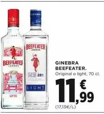 Hipercor Ginebra Beefeater 70cl oferta