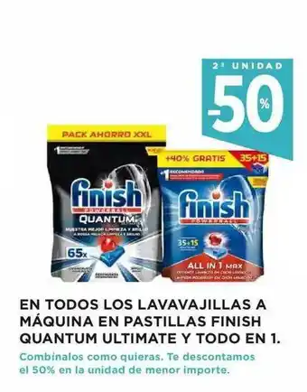 Hipercor En Todos Los Lavavajillas A Máquina En Pastillas Finish Quantum Ultimate Y Todo En 1 oferta