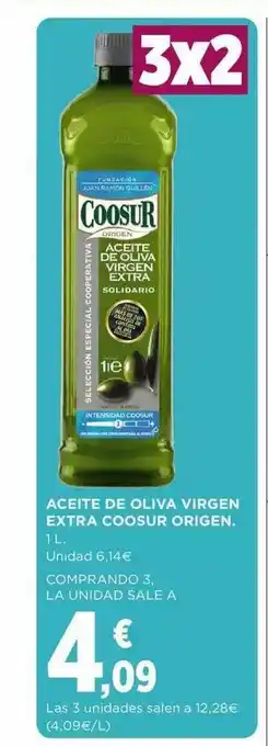 Hipercor 3x2 Aceite De Oliva Virgen Extra Coosur Origen 1L oferta