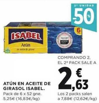 Hipercor Atún En Aceite De Girasol Isabel oferta