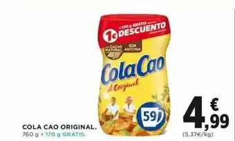 Hipercor Cola Cao Original 760g oferta
