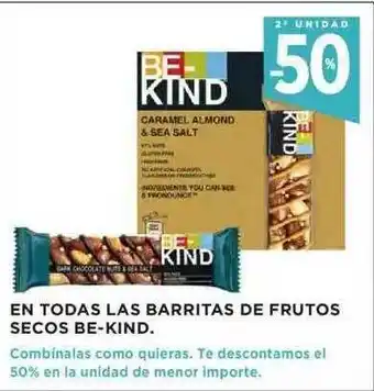 Hipercor En Todas Las Barritas De Frutos Secos Be-kind oferta