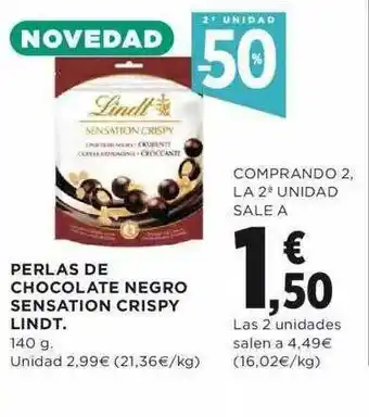 Hipercor Perlas De Chocolate Negro Sensation Crispy Lindt 140g oferta