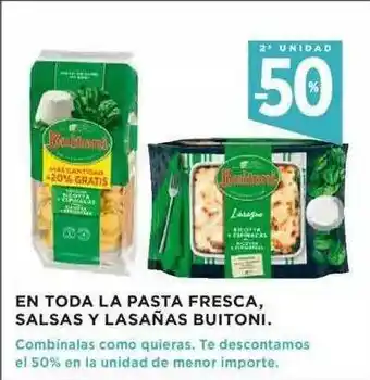Hipercor En Toda La Pasta Fresca, Salsas Y Lasañas Buitoni oferta