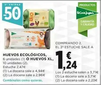 Hipercor Huevos Ecológicos O Huevos Xl oferta