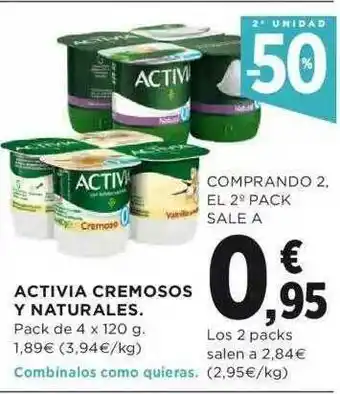 Hipercor Activia Cremosos Y Naturales oferta