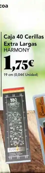 Gadis Caja 40 Cerillas Extra Largas Harmony 19cm oferta