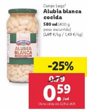 Lidl Alubias blancas campo largo oferta