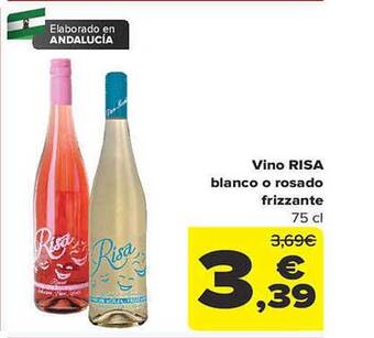 Carrefour Vino risa blanco o rosado frizzante oferta