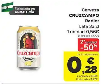 Carrefour Cerveza cruzcampo radler oferta