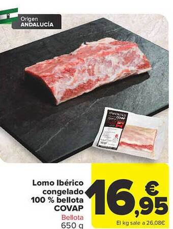 Carrefour Lomo ibérico congelado 100% bellota covap oferta