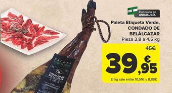 Carrefour Paleta etiqueta verde, condado de belálcazar oferta