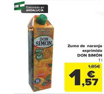 Carrefour Zumo de naranja exprimido don simón oferta