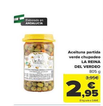Carrefour Aceituna partida verde chupadeo la reina del verdeo oferta