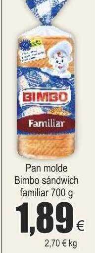 FROIZ Pan molde bimbo sándwich familiar oferta