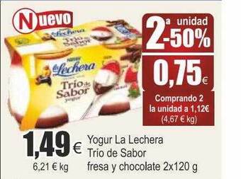 FROIZ Yogur la lechera trio de sabor fresa y chocolate oferta