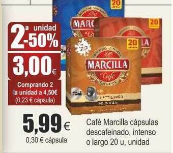 FROIZ Café marcilla cápsulas descafeinado, intenso o largo oferta