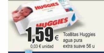 FROIZ Toallitas huggies agua pura extra suave oferta
