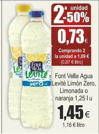 FROIZ Font vella agua levité limón zero, limonada o naranja oferta