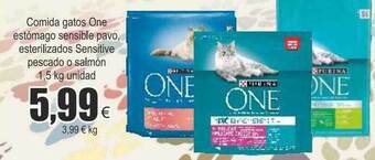 FROIZ Comida gatos one estómago sensible pavo, esterilizados sensitive pescado o salmón oferta