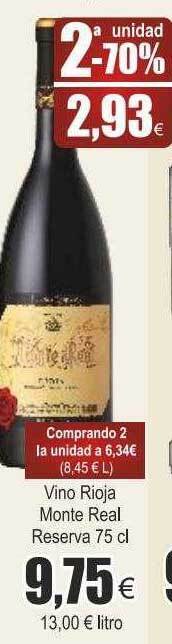 FROIZ Vino rioja monte real reserva oferta