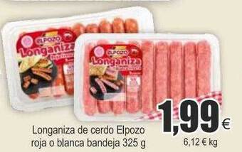 FROIZ Longaniza de cerdo elpozo roja o blanca bandeja oferta