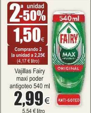 FROIZ Vajillas fairy maxi poder antigoteo oferta