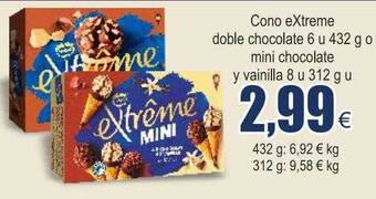 FROIZ Cono extreme doble chocolate o mini chocolate y vainilla oferta