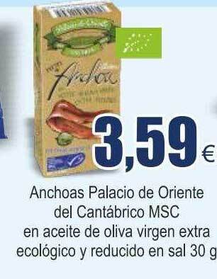FROIZ Anchoas palacio de oriente del cantábrico msc en aceite de oliva virgen extra ecológico y reducido en sal oferta