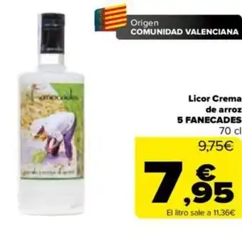 Carrefour 5 Fanecades Licor Crema de Arrozz oferta