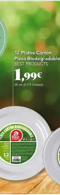 Gadis 12 Platos Cartón Pizza Biodegradables Best Products 28cm oferta