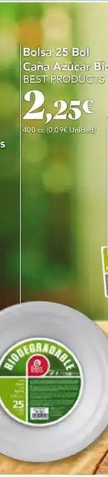 Gadis Bolsa 25 Bol Caña Azúcar Bio Best Products 400cc oferta