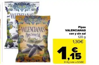 Carrefour Valencianas Pipas Con y Sin Sal oferta
