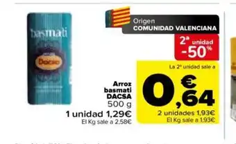 Carrefour Dacsa Arroz Basmati oferta