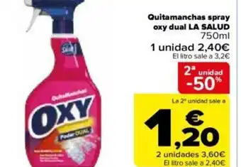 Carrefour Oxy Dual La Salud Quitamanchas Spray oferta
