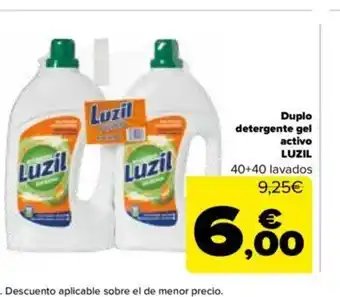 Carrefour Luzil Duplo Detergente Gel Activo oferta