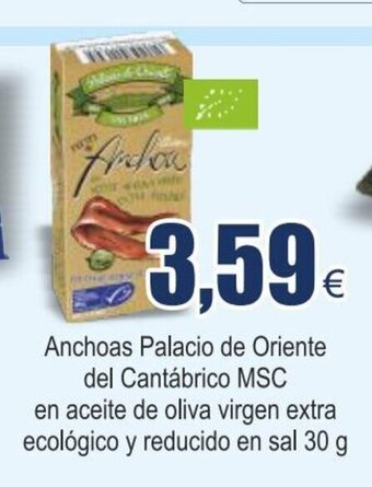 FROIZ Anchoas Palacio de Oriente del Cantábrico MSC En Aceite de Oliva Virgen Extra Ecológico y Reducido En Sal oferta