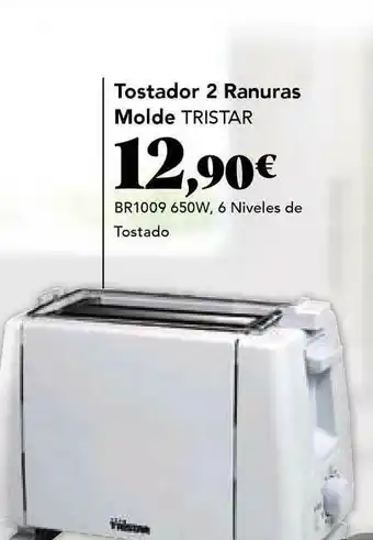 Gadis Tostador 2 Ranuras Molde Tristar BR1009 650W. 6 Niveles de Tostado oferta