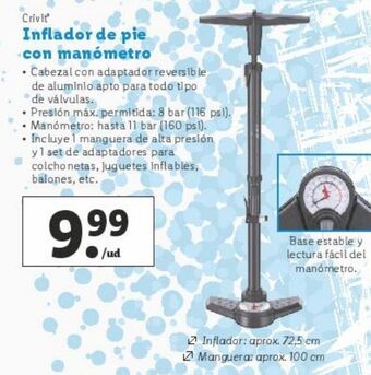 Lidl Inflador de pie crivit oferta