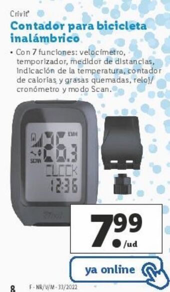 Lidl Contador para bicicleta crivit oferta