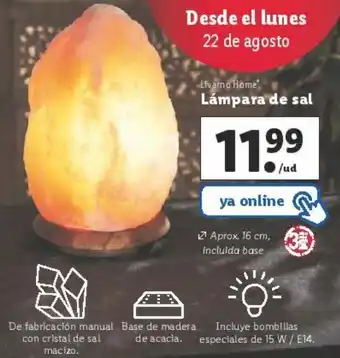 Lidl Lámpara de sal livarno oferta