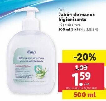 Lidl Jabón de manos cien oferta