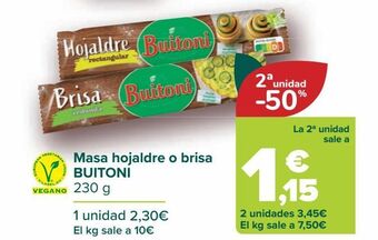 Carrefour Masa hojaldre o brisa buitoni oferta